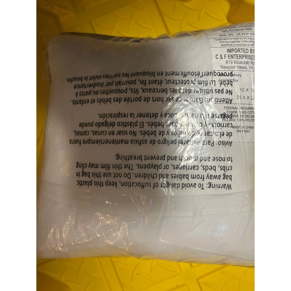 nwt creative coop decorative pillow 10 x 10 inch features lady bug embroidered - Picture 5 of 5